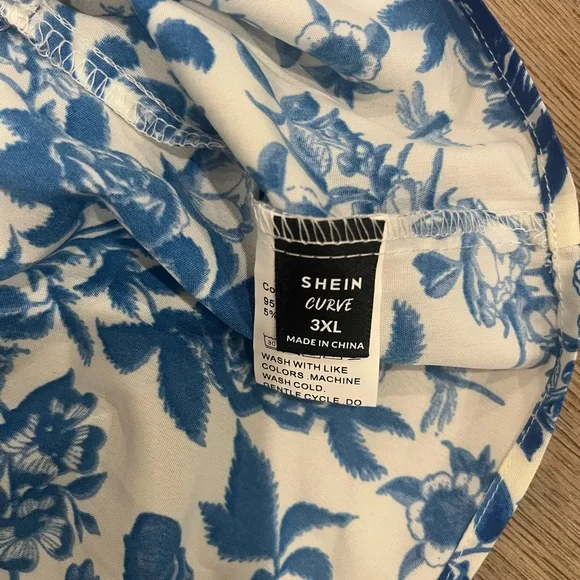 SHEIN Light Blue Distressed Blouse - Picture 3 of 8